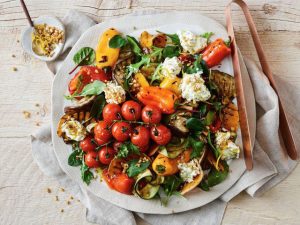 Chargrilled vegetable salad with whipped basil fetta